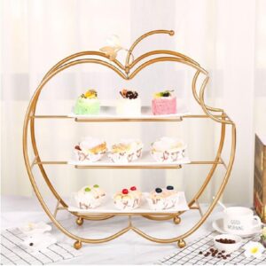 Golden Apple-Shaped 3-Tier Serving Tray Set