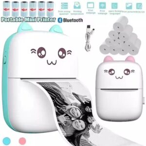 Portable Mini Bluetooth Printer with Thermal Paper Rolls