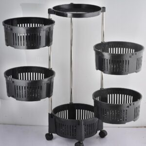 3 4 5-Tier Rotating Fruit Basket for Kitchen Storage