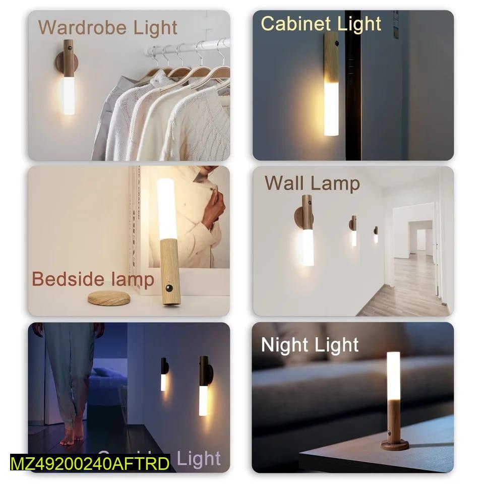 Wooden LED Motion Sensor Night Lamp 3300K Warm Light - Image 5