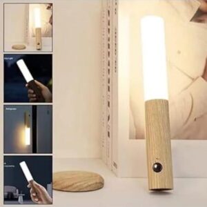 Wooden LED Motion Sensor Night Lamp 3300K Warm Light