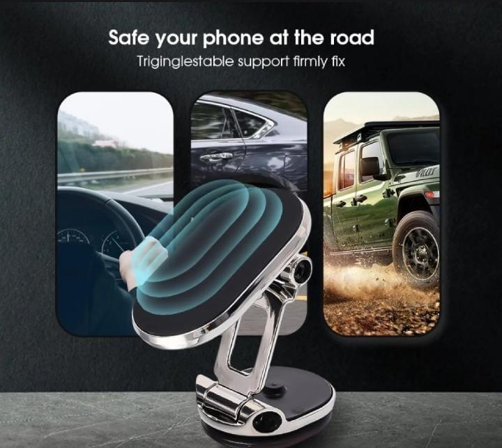 Magnetic Car Phone Holder Rotating ABS Black - Image 2