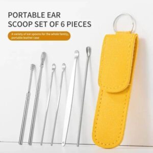 Stainless Steel Ear Cleaning Tool Kit 6-Piece Portable