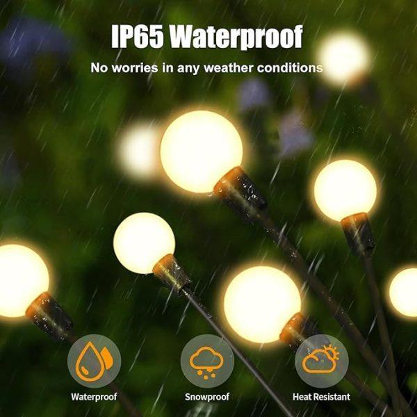 Solar Firefly Garden Lights 10Pc White Plastic Outdoor - Image 3