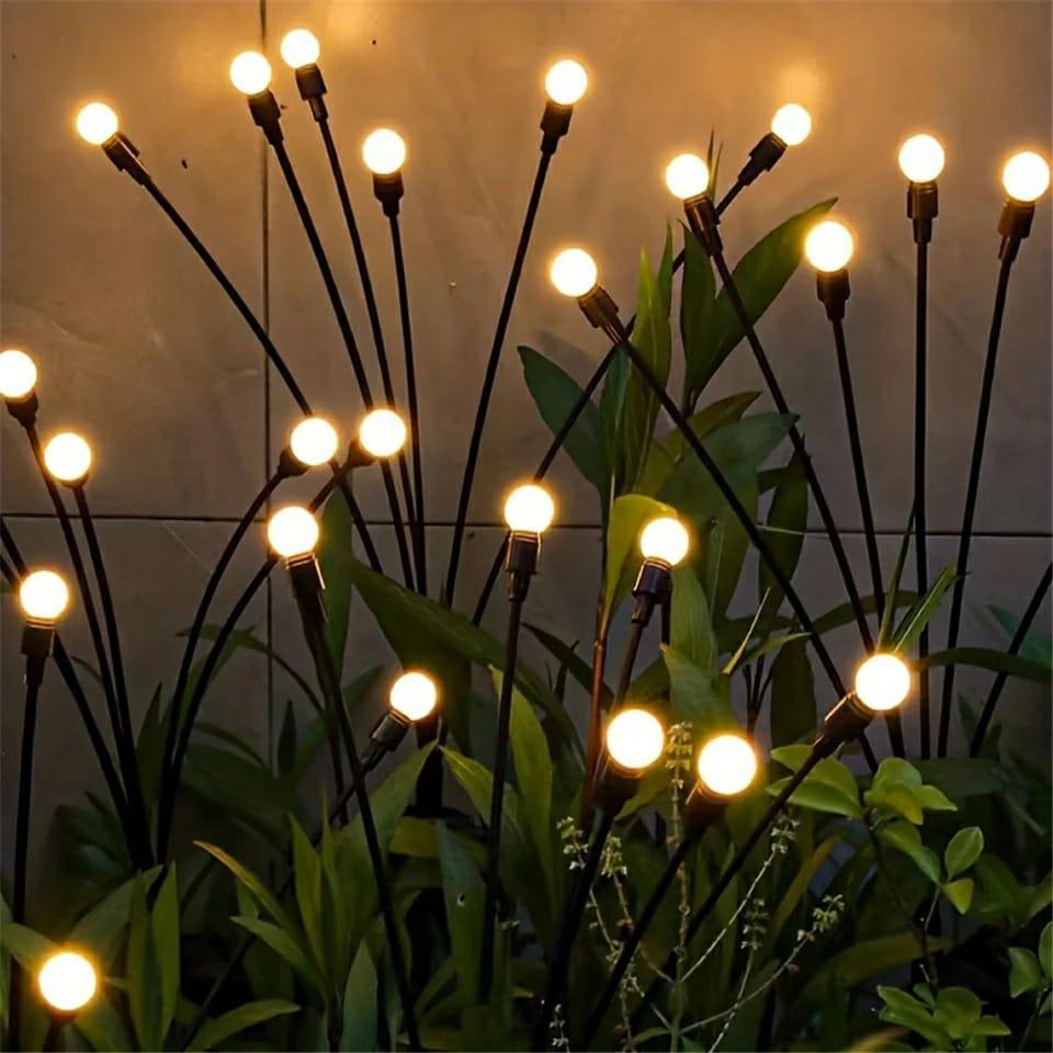 Solar Firefly Garden Lights 10Pc White Plastic Outdoor