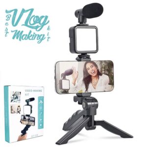 Portable Tripod Stand Black Adjustable Brightness 6500K