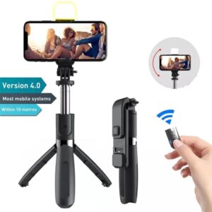 Bluetooth Selfie Stick With LED Light Tripod