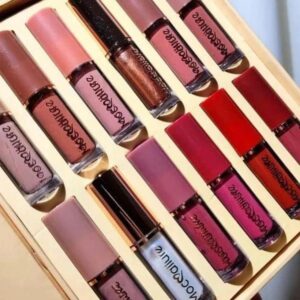 12 Pcs High Pigment Lip Gloss Set - Bold Coverage Pink Red Peach Silver