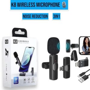 K8 Wireless 3-in-1 Noise Reduction Mic for iPhone & Android