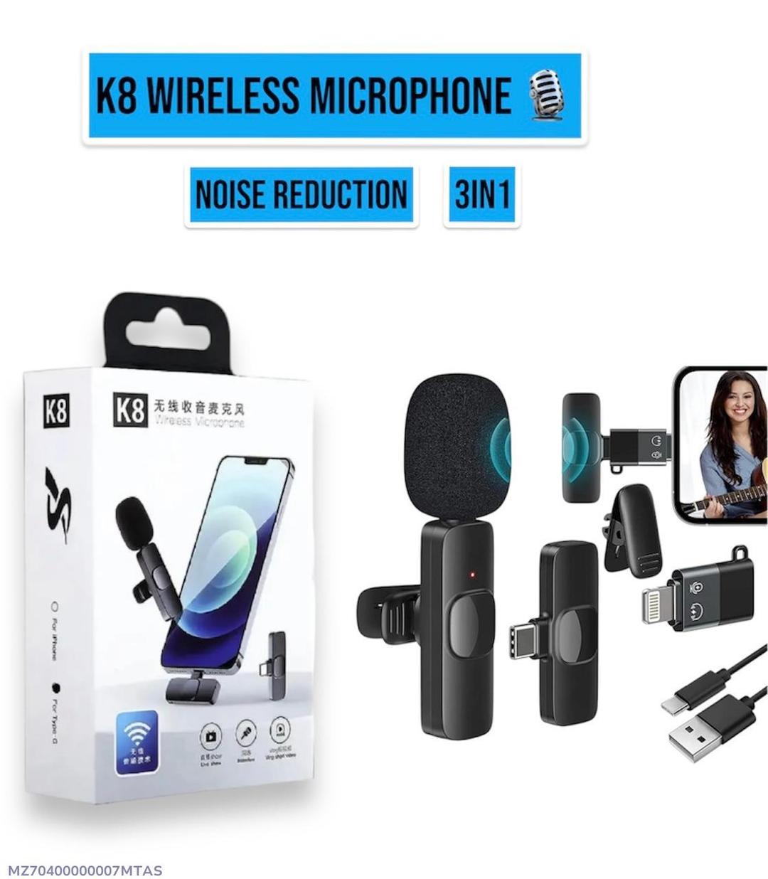 K8 Wireless 3-in-1 Noise Reduction Mic for iPhone & Android - Image 2