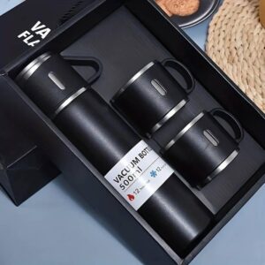 Stainless Steel Vacuum Flask Set 3 Pcs Hot Cold