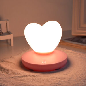 USB Rechargeable Heart Night Light for Women Bedroom