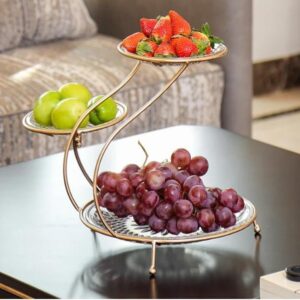 Golden 3-Tier Fruit Stand for Home Decor