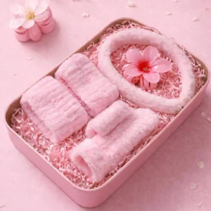 Pink Hair & Wrist Bands Set for Women