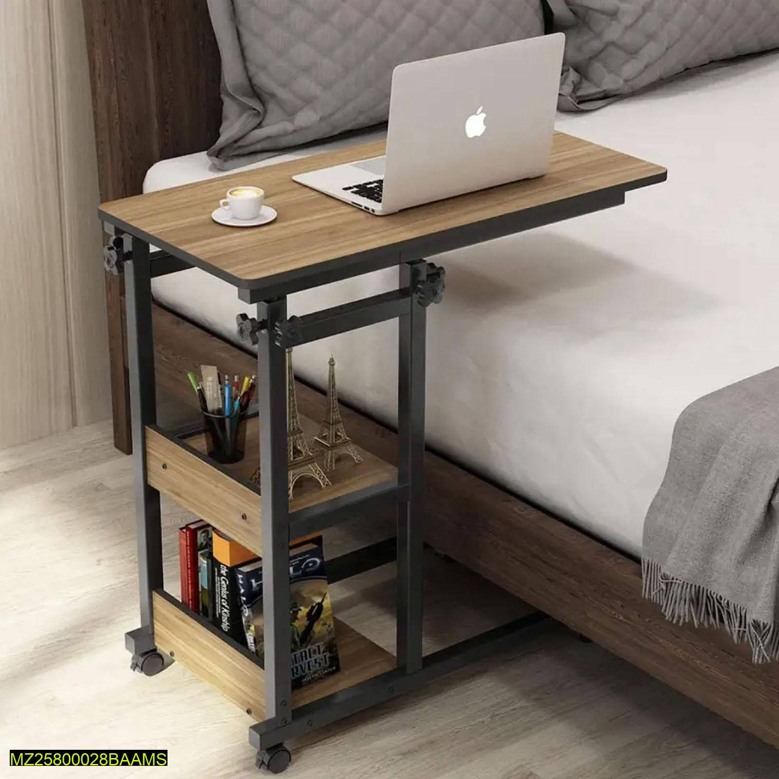 Adjustable Wooden Laptop Table With Wheels